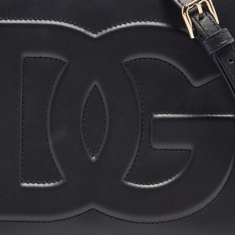 Pre Owned Dolce & Gabbana Black Leather Mini DG Daily Tote
