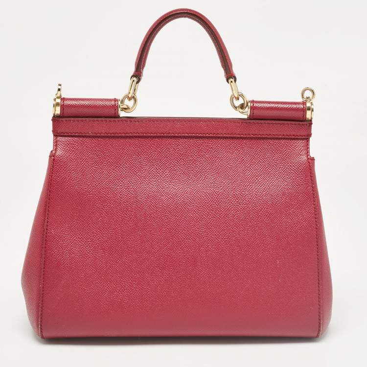 مملوكة مسبقًا Dolce & Gabbana Fuchsia Leather Medium Miss Sicily Top Handle Bag
