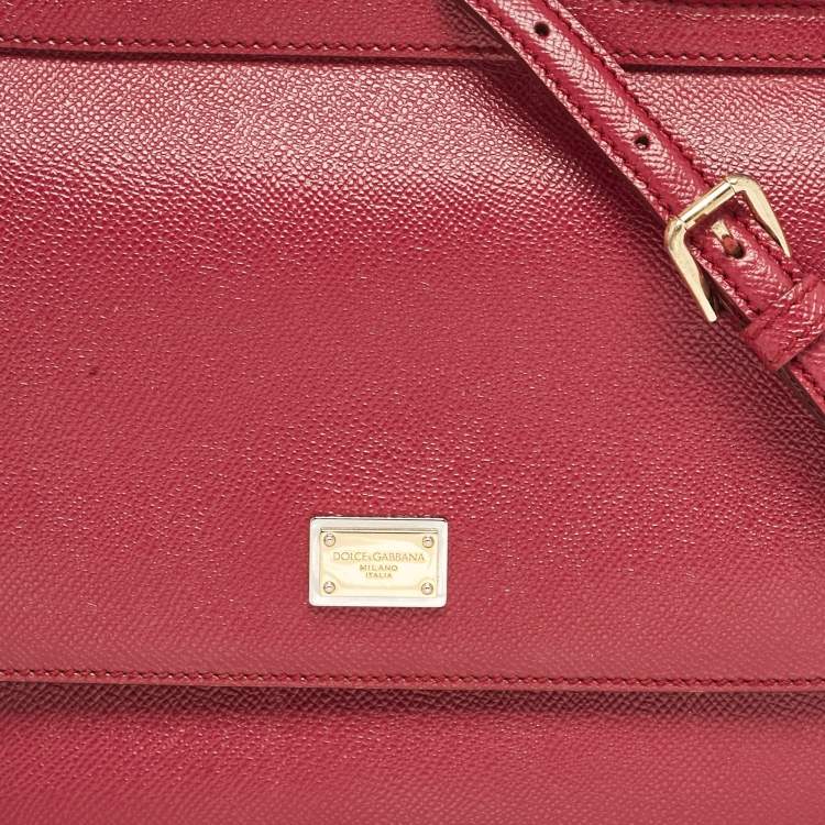 مملوكة مسبقًا Dolce & Gabbana Fuchsia Leather Medium Miss Sicily Top Handle Bag