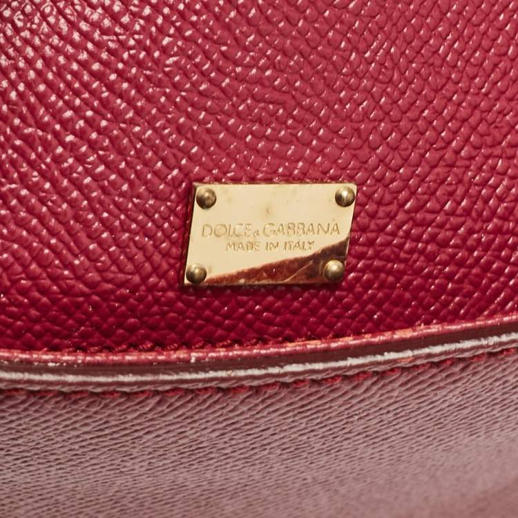 مملوكة مسبقًا Dolce & Gabbana Fuchsia Leather Medium Miss Sicily Top Handle Bag