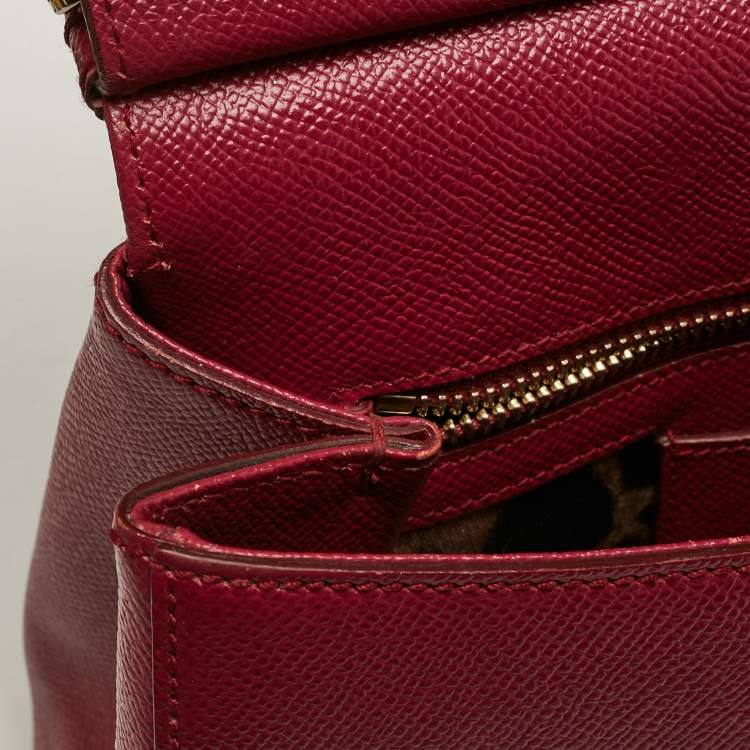 مملوكة مسبقًا Dolce & Gabbana Fuchsia Leather Medium Miss Sicily Top Handle Bag