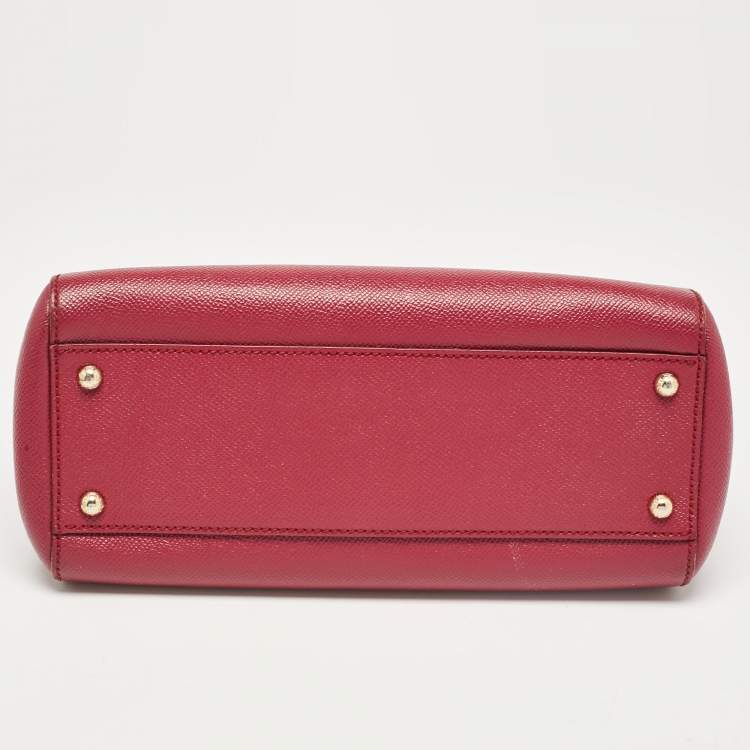 مملوكة مسبقًا Dolce & Gabbana Fuchsia Leather Medium Miss Sicily Top Handle Bag