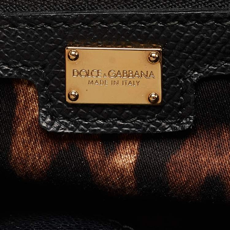 Pre Owned Dolce & Gabbana Black Leather Large Miss Sicily Top Handle Bag