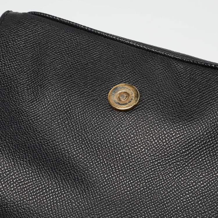 Pre Owned Dolce & Gabbana Black Leather Large Miss Sicily Top Handle Bag