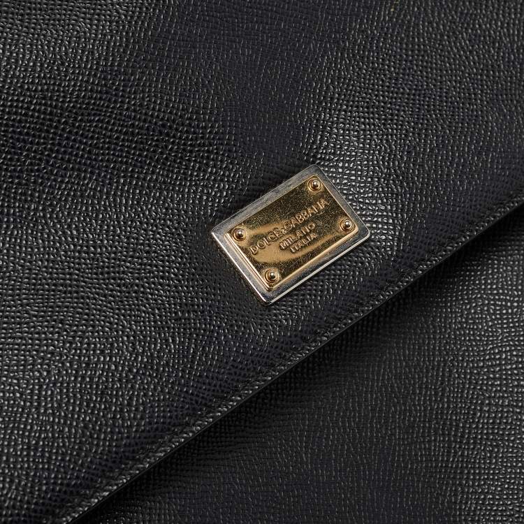 Pre Owned Dolce & Gabbana Black Leather Large Miss Sicily Top Handle Bag