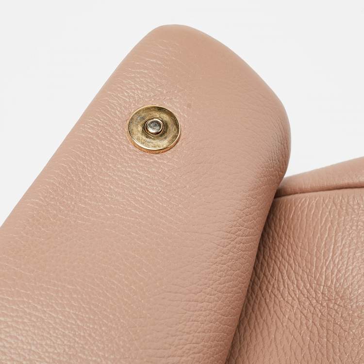 Pre Owned Dolce & Gabbana Beige Leather Miss Sicily Soft Top Handle Bag