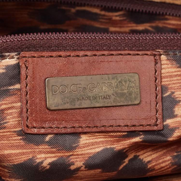 Pre Owned Dolce & Gabbana Brown Suede Flap Top Handle Bag