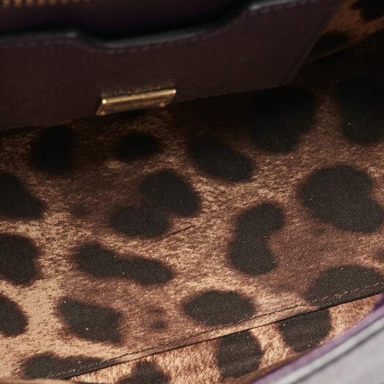 مملوكة مسبقًا Dolce & Gabbana Purple Leather Medium Miss Sicily Top Handle Bag