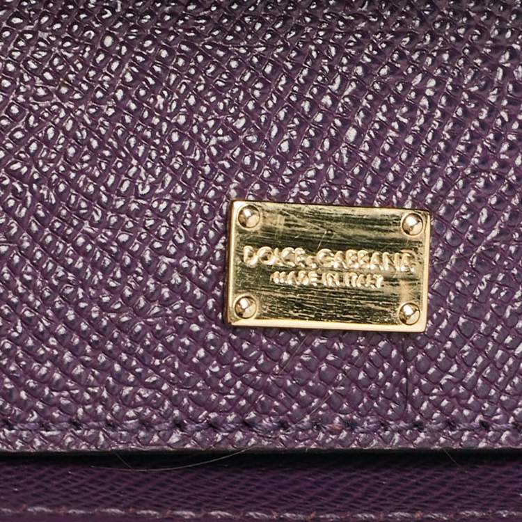مملوكة مسبقًا Dolce & Gabbana Purple Leather Medium Miss Sicily Top Handle Bag