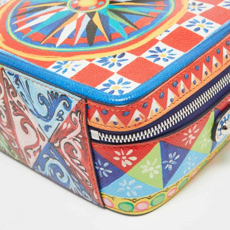 Pre Owned Dolce & Gabbana Multicolor Leather Teatro dei Pupi Dolce Box Top Handle Bag