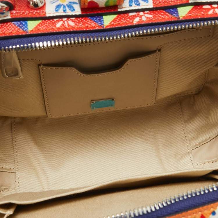 Pre Owned Dolce & Gabbana Multicolor Leather Teatro dei Pupi Dolce Box Top Handle Bag