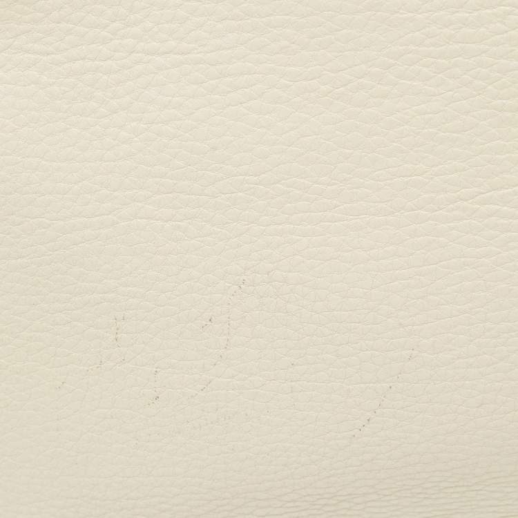 Pre Owned Dolce & Gabbana Off White Leather Medium Miss Sicily Top Handle Bag