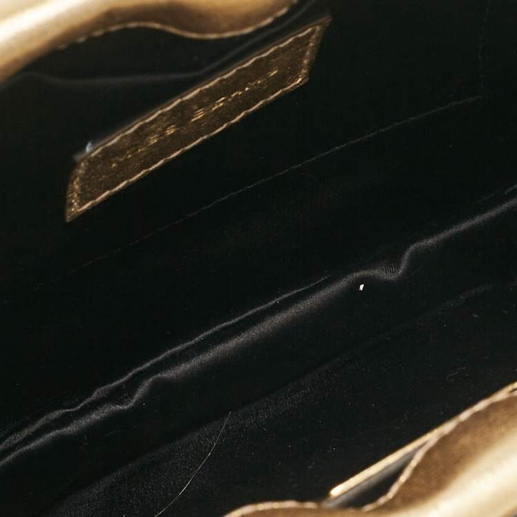 Pre Owned Dolce & Gabbana Metallic Multicolor Leather Miss Beams Clutch