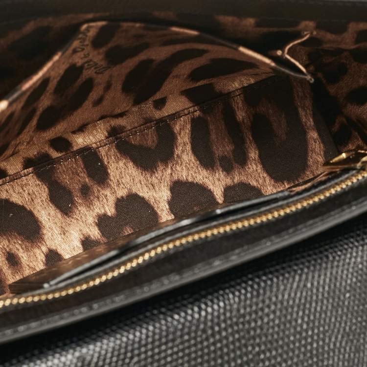 Pre Owned Dolce & Gabbana Black Lizard Embossed Leather DG Millennials Shoulder Bag