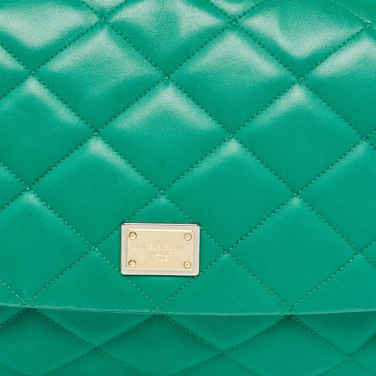 مملوكة مسبقًا Dolce & Gabbana Green Quilted Leather Miss Kate Shoulder Bag