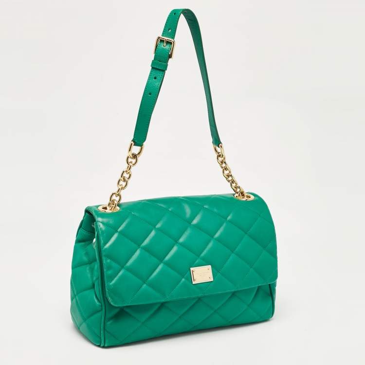 مملوكة مسبقًا Dolce & Gabbana Green Quilted Leather Miss Kate Shoulder Bag