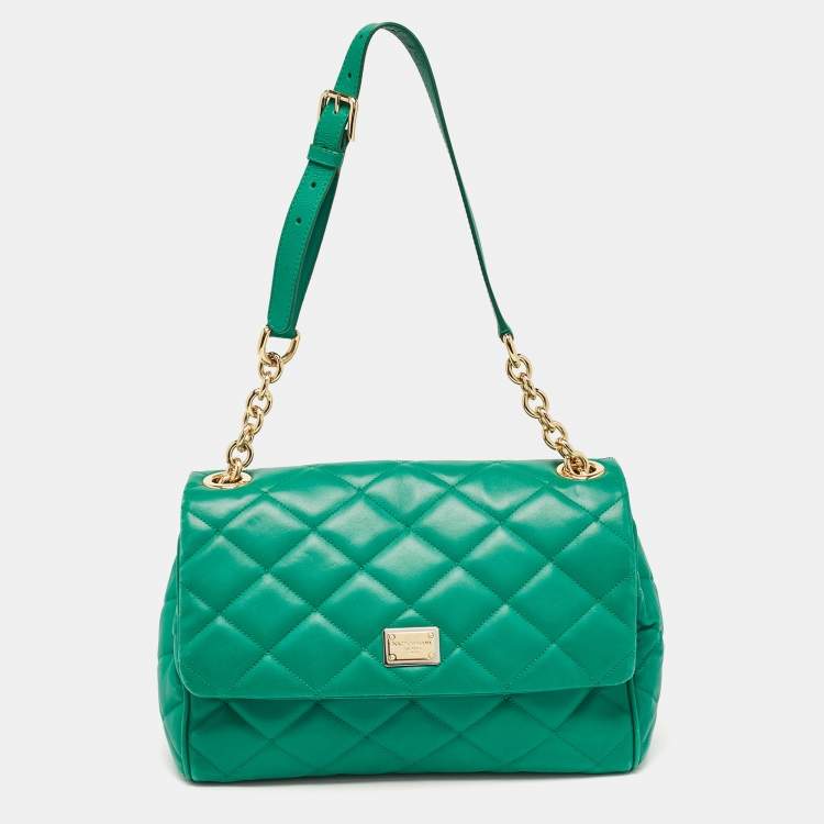مملوكة مسبقًا Dolce & Gabbana Green Quilted Leather Miss Kate Shoulder Bag