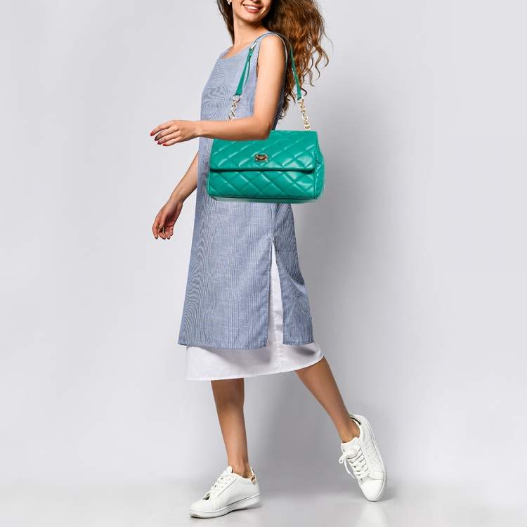 مملوكة مسبقًا Dolce & Gabbana Green Quilted Leather Miss Kate Shoulder Bag