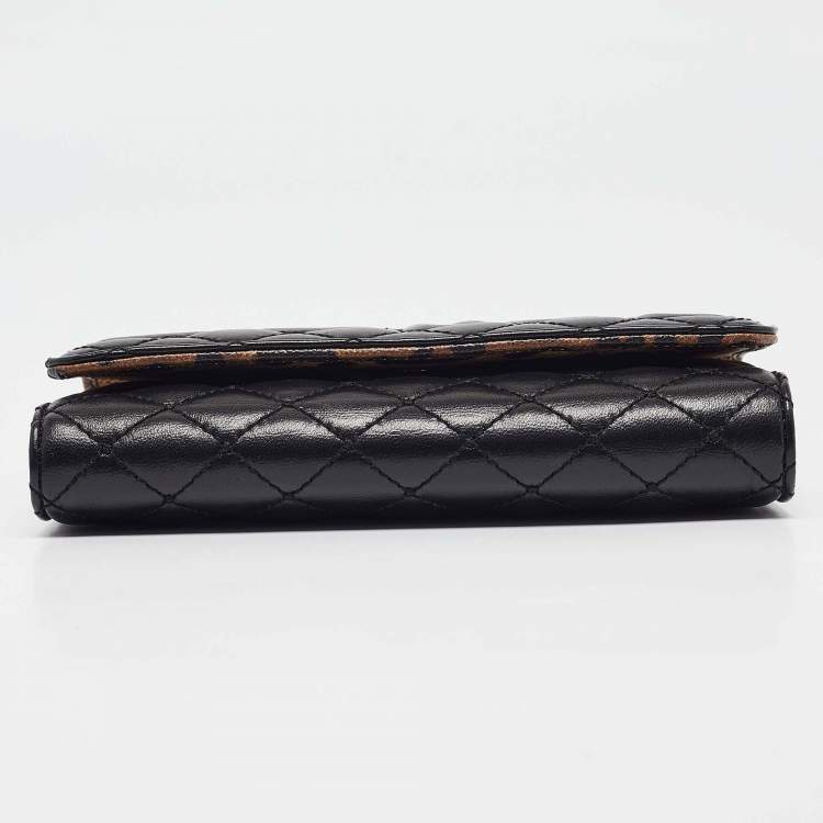 Pre Owned Dolce & Gabbana Black Leather Miss Sicily Von Wallet On Chain