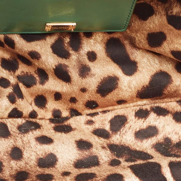 Pre Owned Dolce & Gabbana Green Python Miss Sicily Shopper Tote