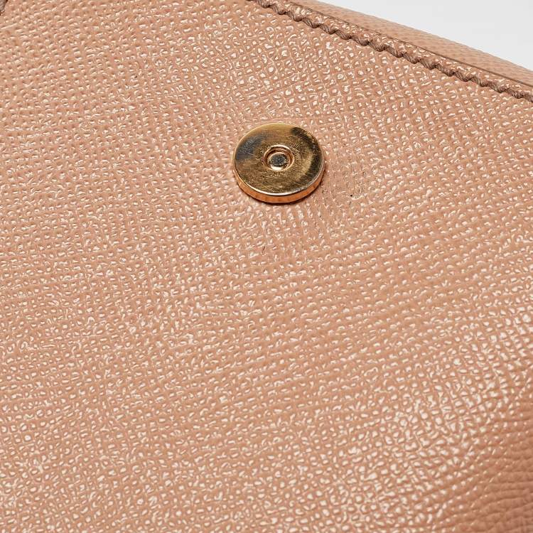 Pre Owned Dolce & Gabbana Beige Leather Small Miss Sicily Top Handle Bag
