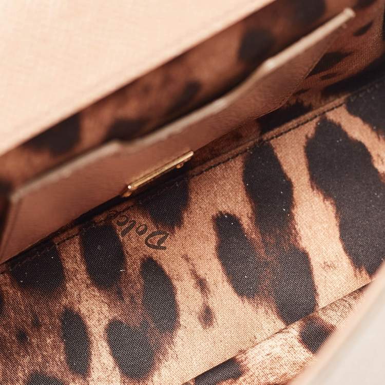 Pre Owned Dolce & Gabbana Beige Leather Small Miss Sicily Top Handle Bag