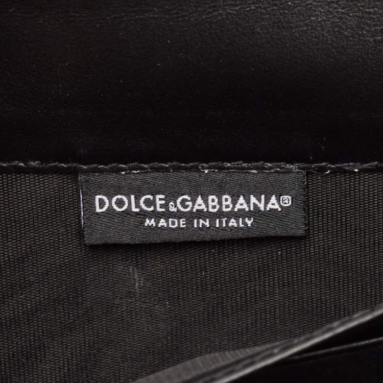Pre Owned Dolce & Gabbana Black Boom Patch Chain Shoulder Bag