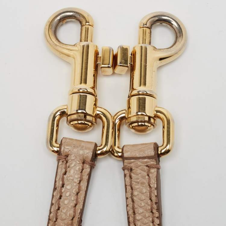 مملوكة مسبقًا Dolce & Gabbana Beige Lizard Embossed Leather Small Miss Sicily Top Handle Bag
