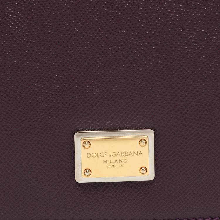 Pre Owned Dolce & Gabbana Purple Leather Miss Sicily Von Top Handle Bag