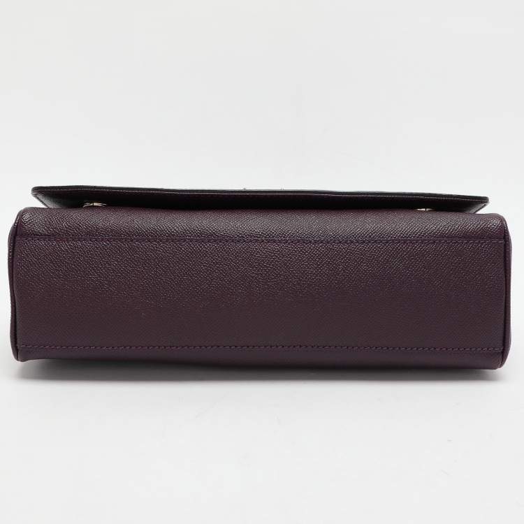 Pre Owned Dolce & Gabbana Purple Leather Miss Sicily Von Top Handle Bag