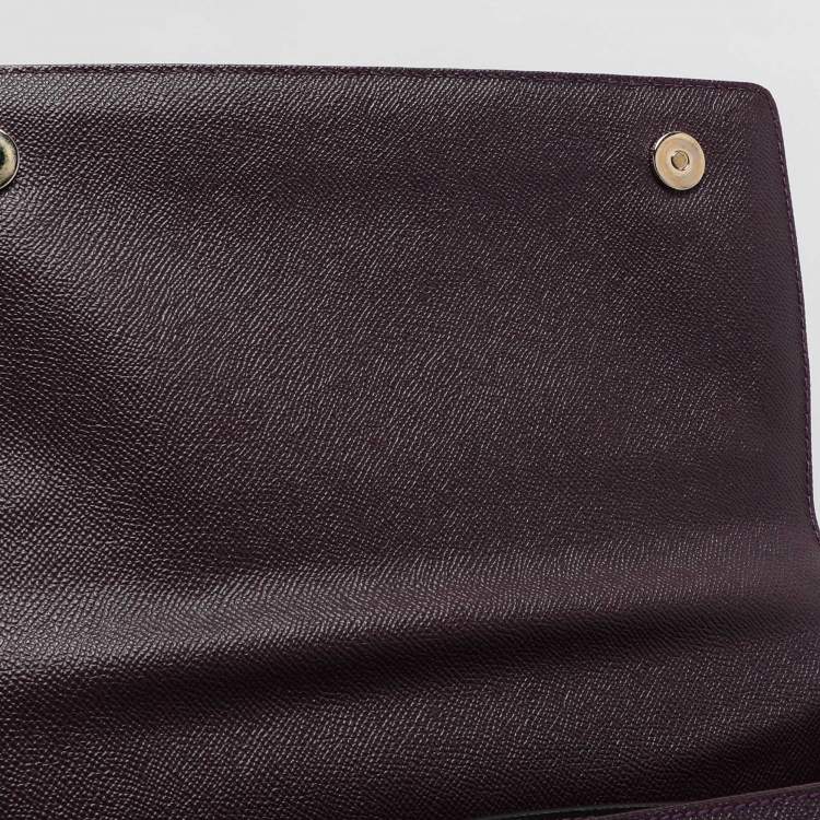 Pre Owned Dolce & Gabbana Purple Leather Miss Sicily Von Top Handle Bag
