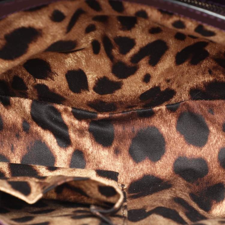 Pre Owned Dolce & Gabbana Purple Leather Miss Sicily Von Top Handle Bag