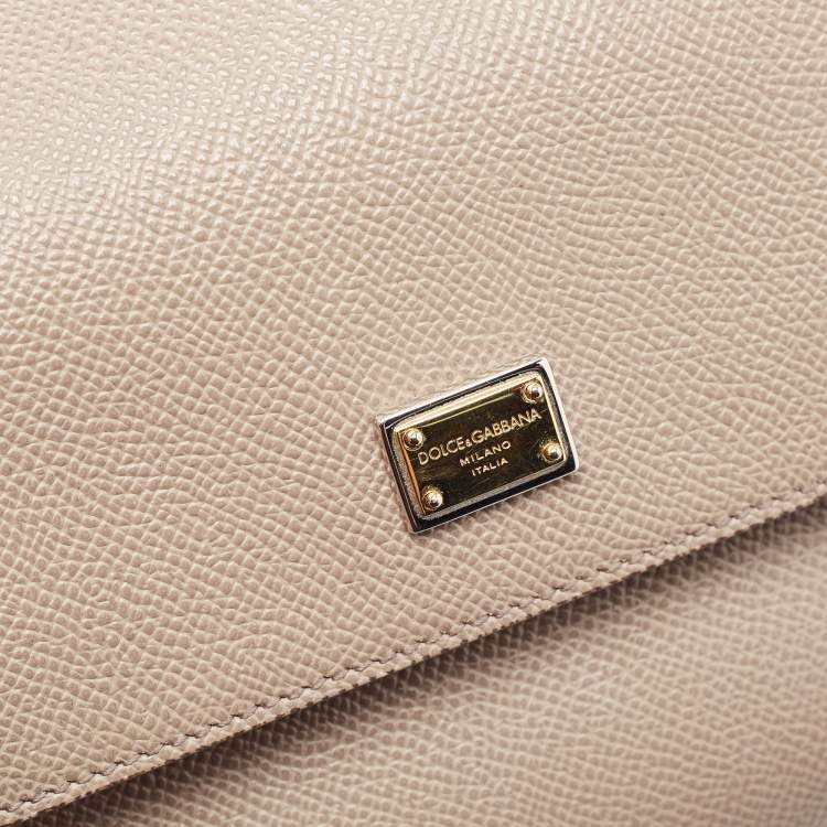 مملوكة مسبقًا Dolce & Gabbana Beige Leather Small Miss Sicily Top Handle Bag
