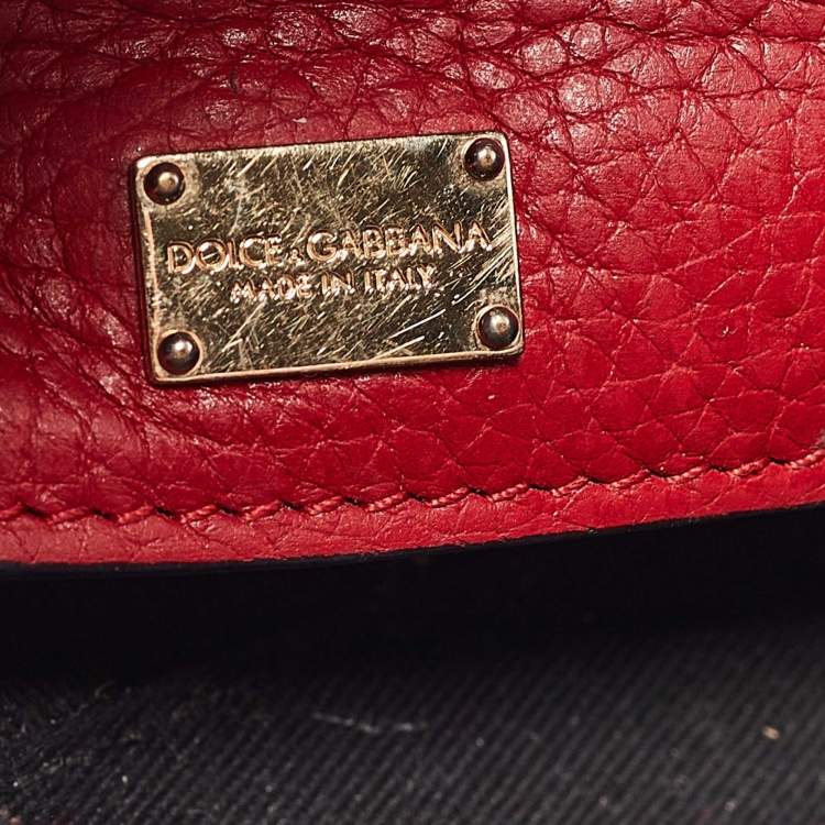 Pre Owned Dolce & Gabbana Red Leather Soft Dolce Top Handle Bag