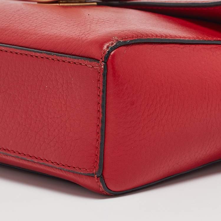 Pre Owned Dolce & Gabbana Red Leather Soft Dolce Top Handle Bag