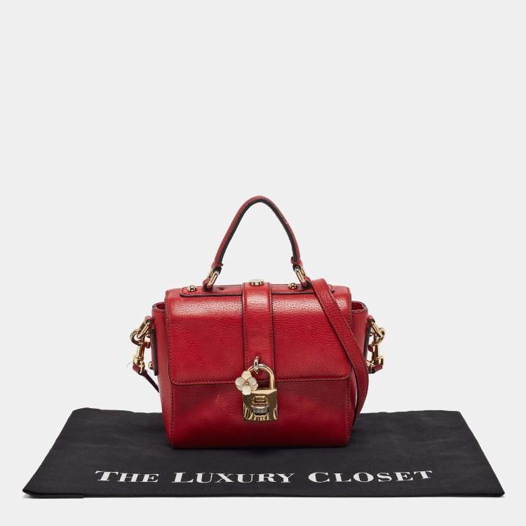 Pre Owned Dolce & Gabbana Red Leather Soft Dolce Top Handle Bag
