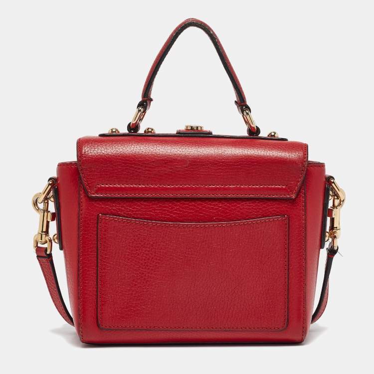 Pre Owned Dolce & Gabbana Red Leather Soft Dolce Top Handle Bag