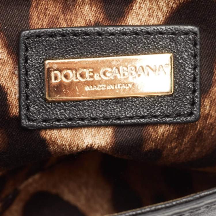 Pre Owned Dolce & Gabbana Multicolor Python, Leather and Straw Small Miss Sicily Top Handle Bag