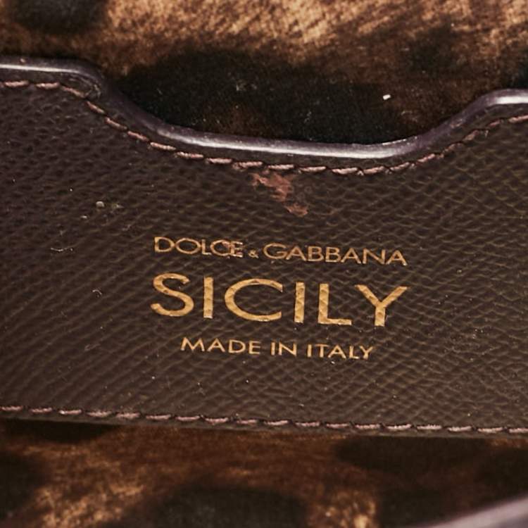 Pre Owned Dolce & Gabbana Purple Leather Small Miss Sicily Top Handle Bag