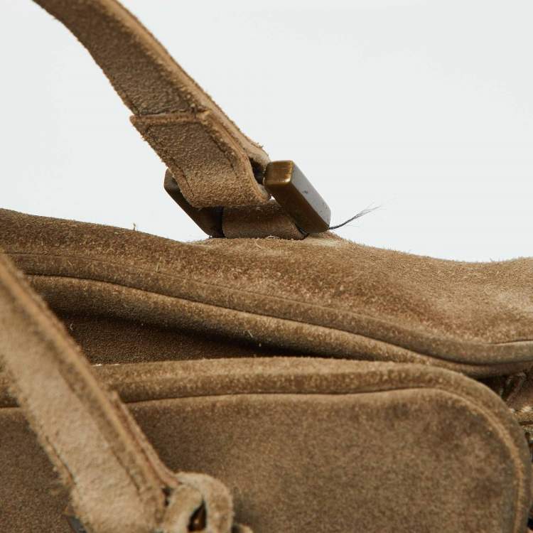 Pre Owned Dolce & Gabbana Blue/Beige Denim and Suede Satchel