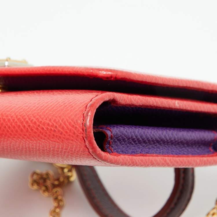 Pre Owned Dolce & Gabbana Multicolor Leather Miss Sicily Von Wallet On Chain