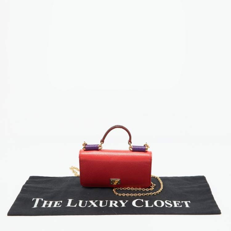 Pre Owned Dolce & Gabbana Multicolor Leather Miss Sicily Von Wallet On Chain