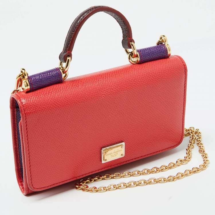 Pre Owned Dolce & Gabbana Multicolor Leather Miss Sicily Von Wallet On Chain