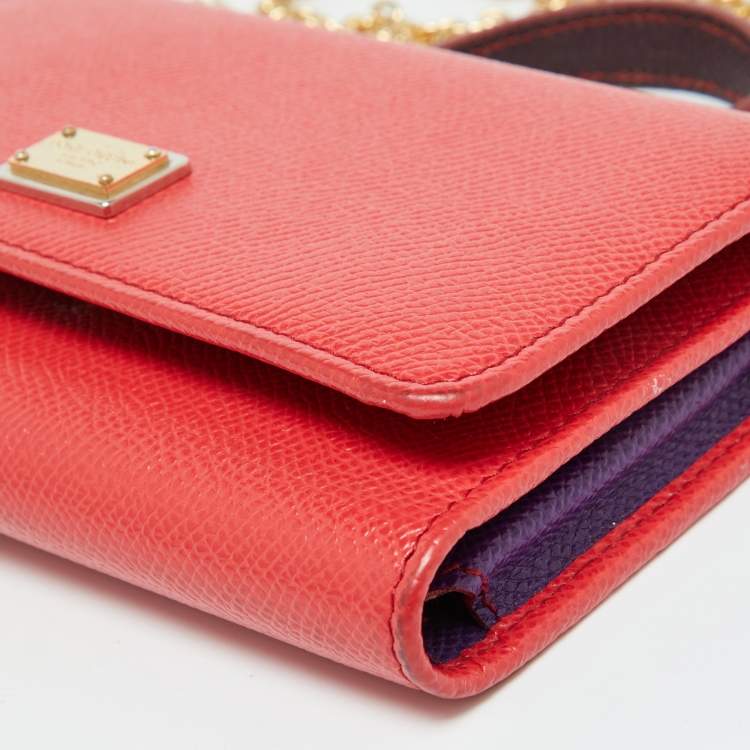 Pre Owned Dolce & Gabbana Multicolor Leather Miss Sicily Von Wallet On Chain