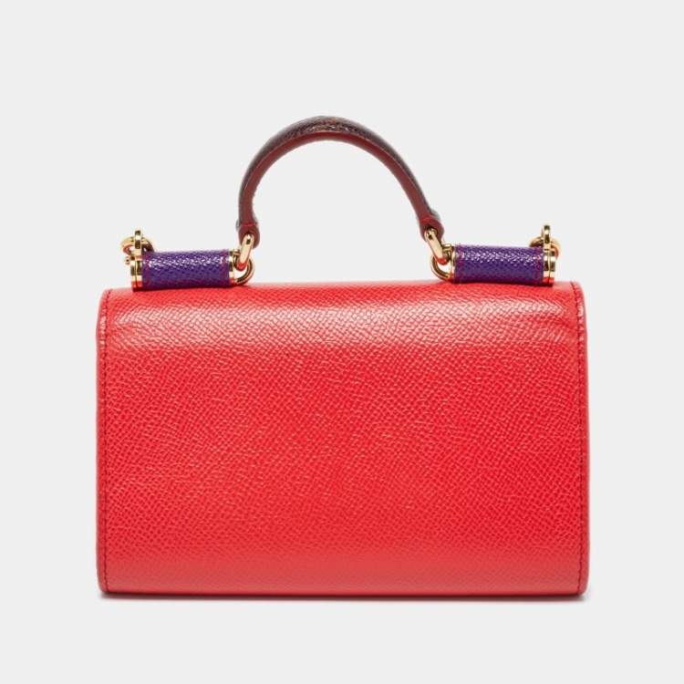 Pre Owned Dolce & Gabbana Multicolor Leather Miss Sicily Von Wallet On Chain
