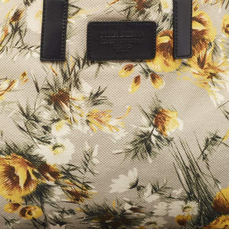 Pre Owned Dolce & Gabbana Beige/Multicolor Printed Canvas Shopper Tote