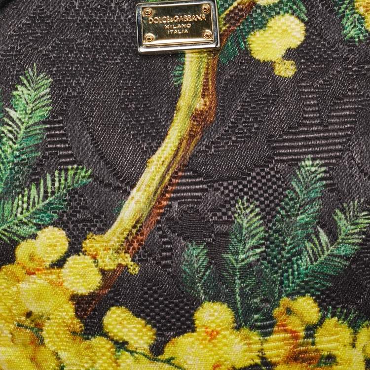 Pre Owned Dolce & Gabbana Multicolor Floral Print Fabric Miss Glam Round Shoulder Bag