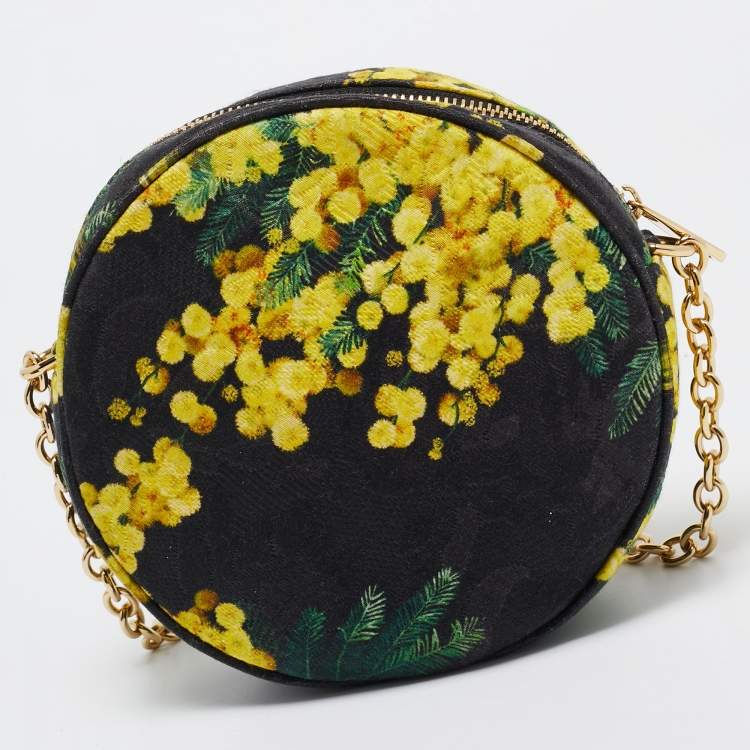 Pre Owned Dolce & Gabbana Multicolor Floral Print Fabric Miss Glam Round Shoulder Bag