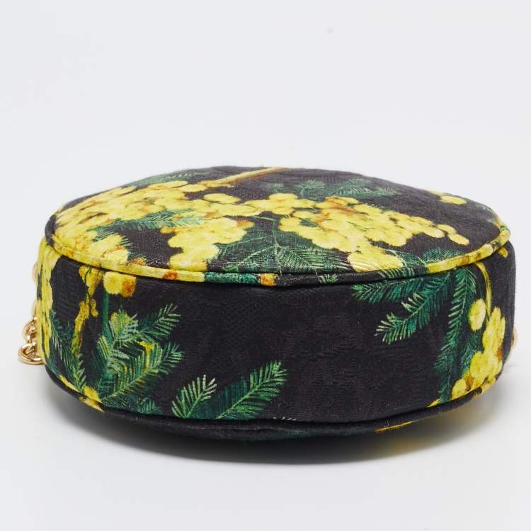 Pre Owned Dolce & Gabbana Multicolor Floral Print Fabric Miss Glam Round Shoulder Bag