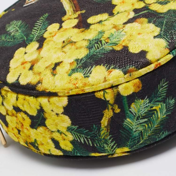 Pre Owned Dolce & Gabbana Multicolor Floral Print Fabric Miss Glam Round Shoulder Bag